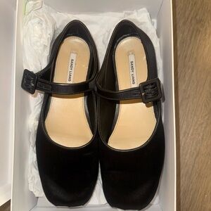 Sandy Liang Black Mary Jane Ballet Shoes